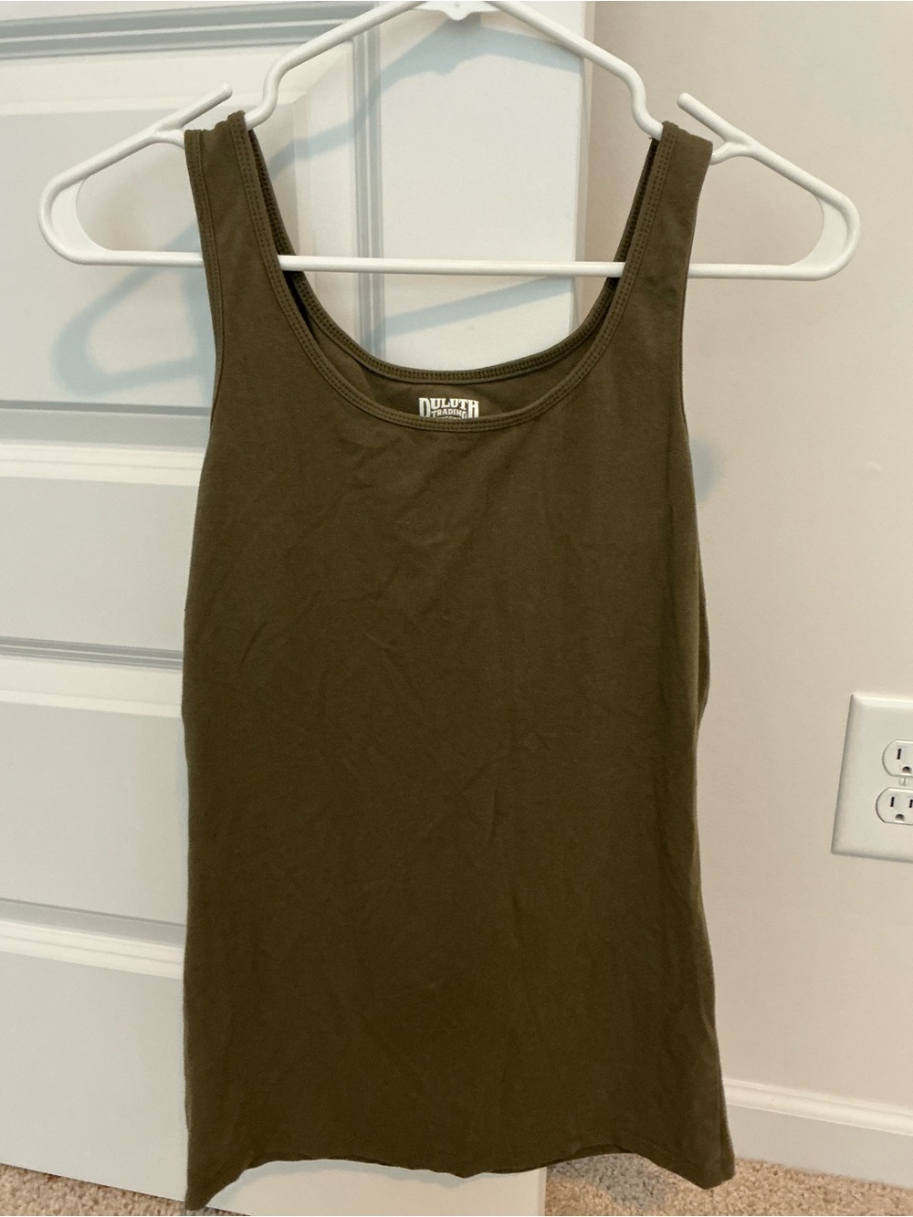 Duluth Trading Co Olive Scoop Neck Tank Top